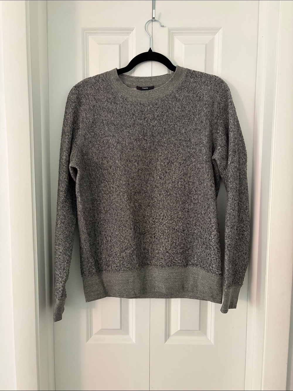 Theory Women's Heather Gray Crewneck Sweatshirt